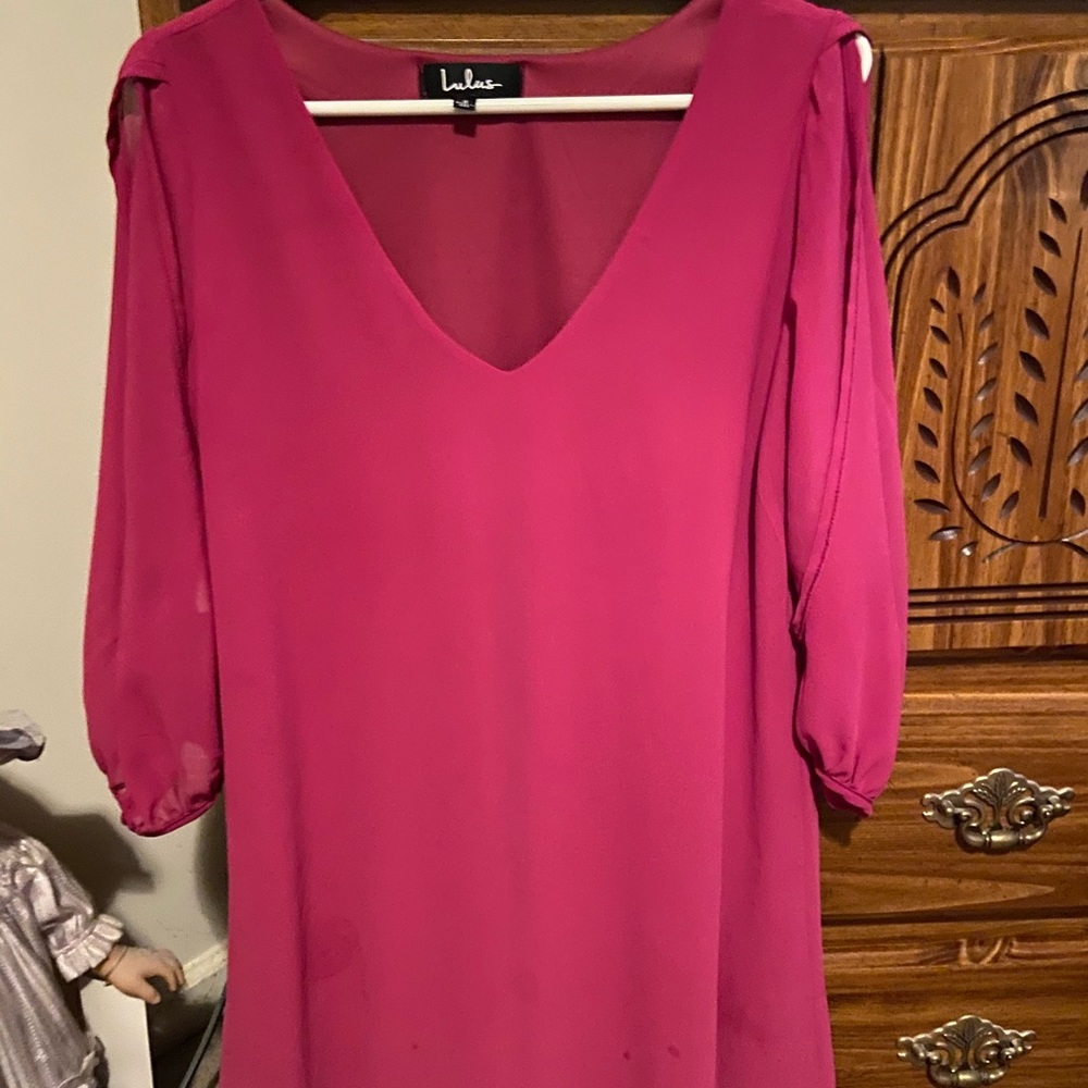 Lulu’s Shifting Dears, Hot pink dress